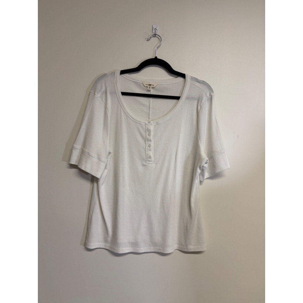 Women's white Lucky Brand Short Sleeve T Shirt XXL